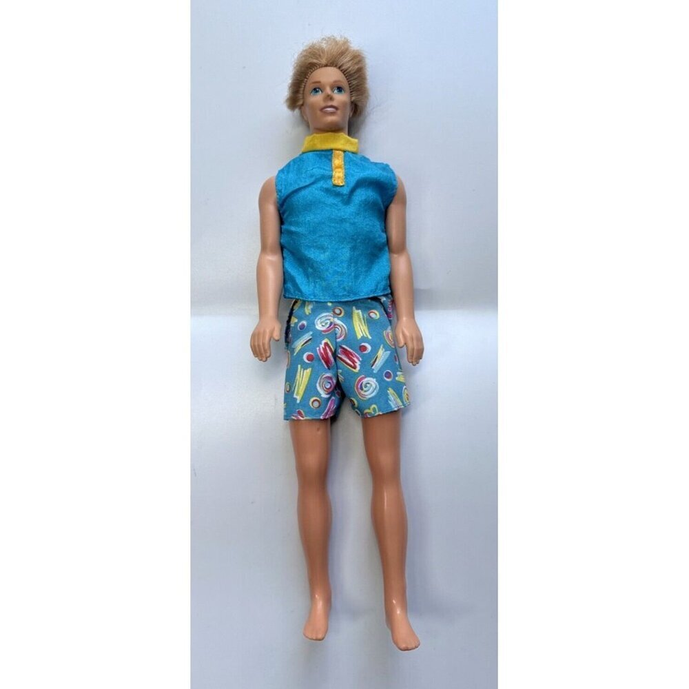 Vintage 1968 Barbie Ken Doll Surfer Hair Blue‎ Eyes Click Knees Beach Clothes